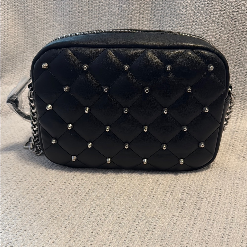 Rebecca Minkoff Black Quilted Studded Crossbody Bag